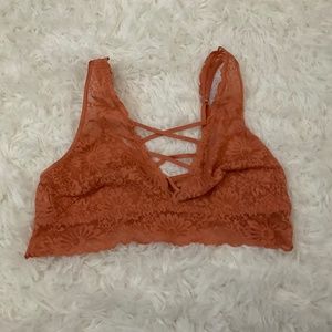VS PINK Lace Bralette - Orange - Size Large